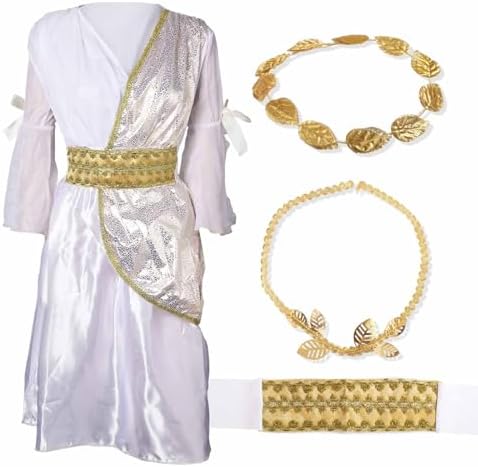 Greek Costume Set for Girls with Dress Headband and Waistband