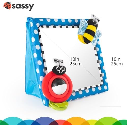 Sassy Tummy Time Floor Mirror for Newborns 0 Months