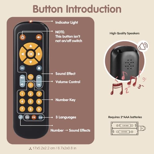 Nueplay Baby TV Remote Control Toy with Light Sound