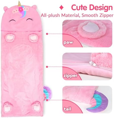 iPlay iLearn Kids Unicorn Sleeping Bag 2 In 1 1