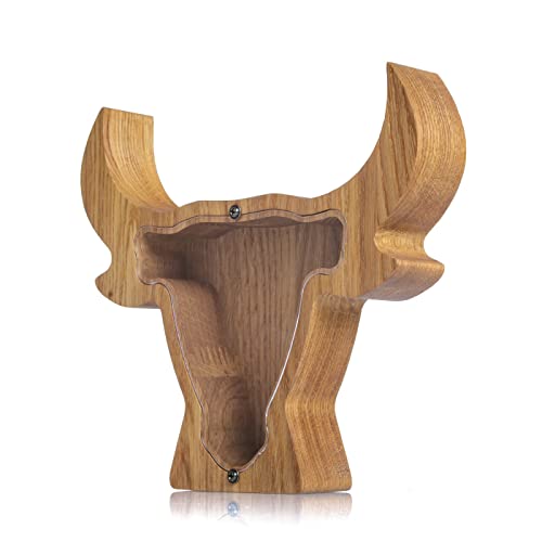 Bull Wooden Piggy Bank Montessori Waldorf Toy 2 Sizes