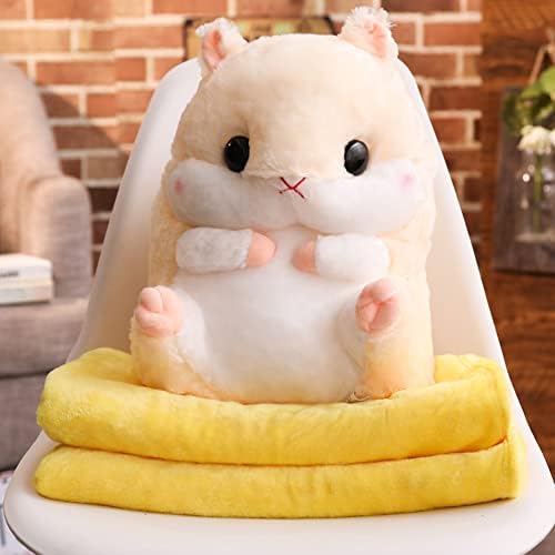 YunNasi Plush Hamster Pillow with Blanket Set Pink
