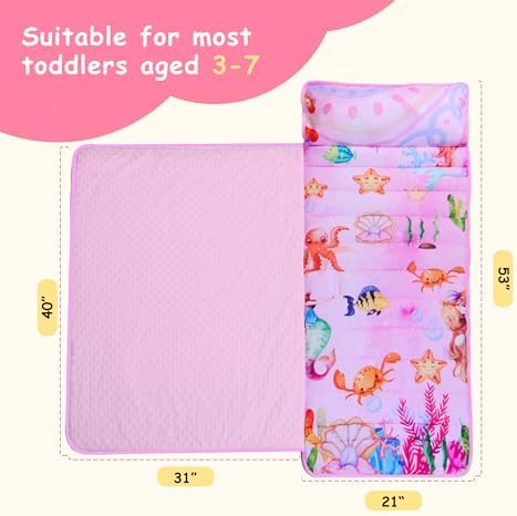 Lydaz Toddler Nap Mat with Pillow Blanket