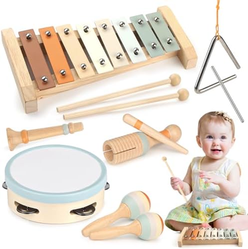 Vanplay Montessori Wooden Musical Instruments for Toddlers 1-3