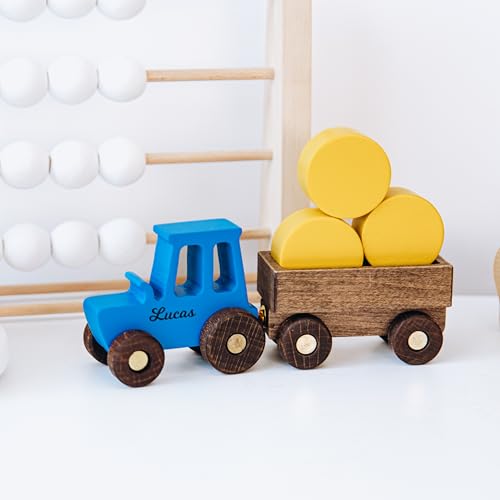 Personalized Wooden Tractor With Name For Kids