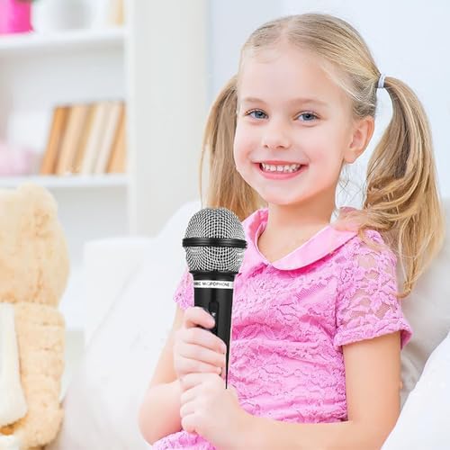 Sealhuan Fake Microphone Toy for Kids Black Pretend Mic