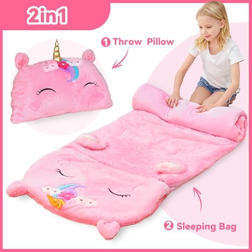 iPlay iLearn Kids Unicorn Sleeping Bag 2 In 1 1