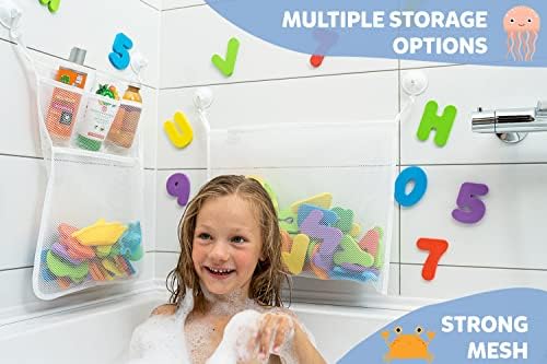 Comfylife 2-Pack Mesh Bath Toy Organizer with 8 Strong Hooks