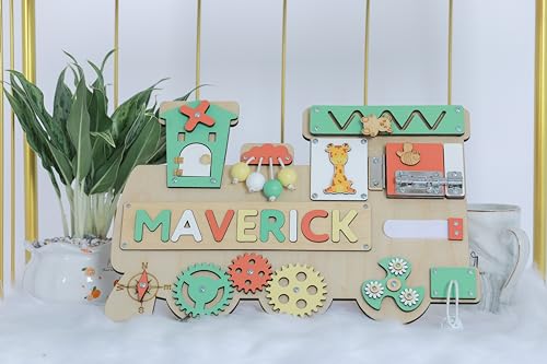 Customized Name Puzzle for Toddlers Montessori Wooden Busy Board
