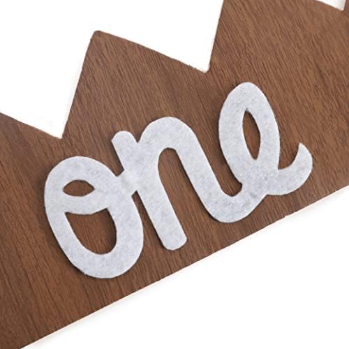 1st Birthday Mini Wood Crown Hat for Boys - Woodland Smash Cake Crown