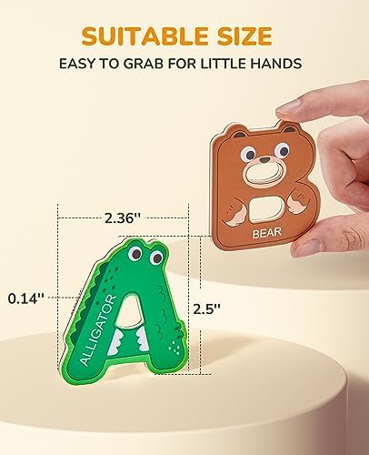 JoyCat Wooden Alphabet Magnets for Toddlers 1