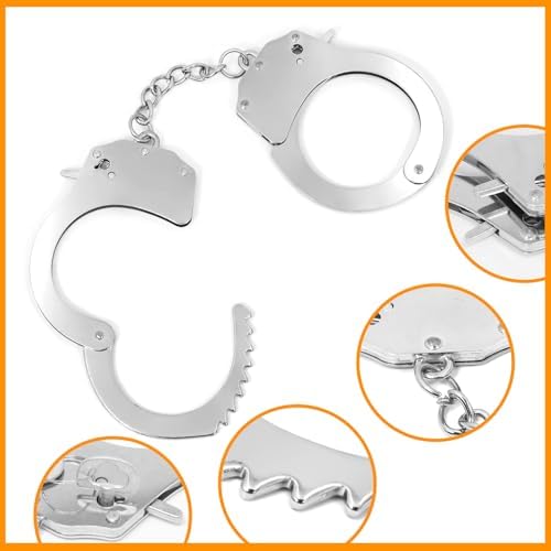 2Pcs Metal Toy Handcuffs with Keys for Halloween Play Props
