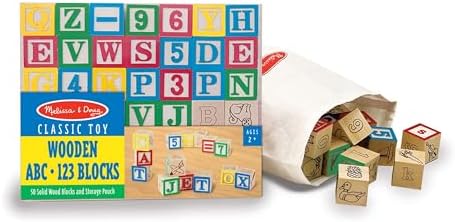 Melissa Doug Deluxe Wooden ABC123 Blocks Set 50 pcs 1