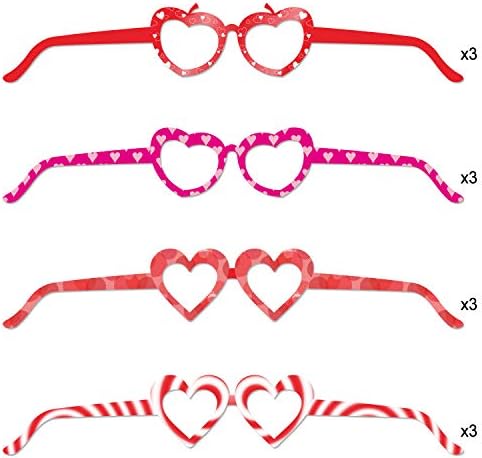 HOWAF Heart Shaped Party Glasses for Kids 27 Pack