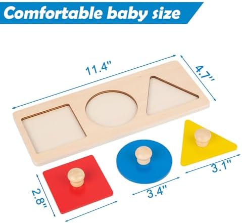Adena Montessori Jumbo Knob Shape Puzzle for Toddlers 1-3