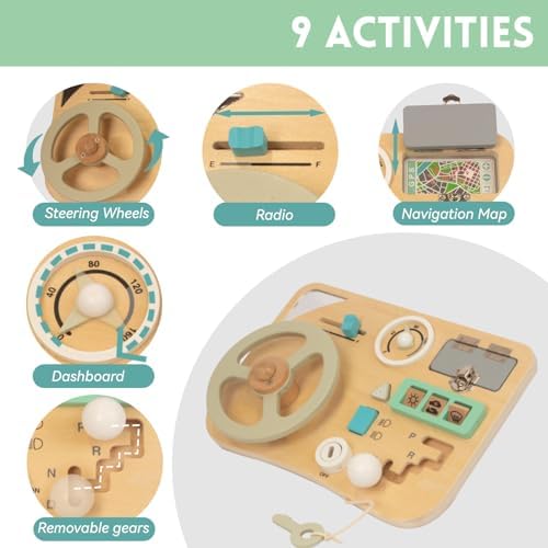 Montessori Busy Board for Toddlers 1-3 Years Old