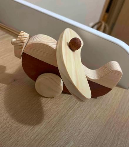 Wooden Airplane Toy for Toddlers Natural Handmade