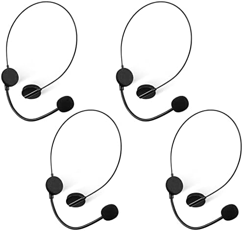 Zhanmai 4 Pcs Black Microphone Headset Costume Props