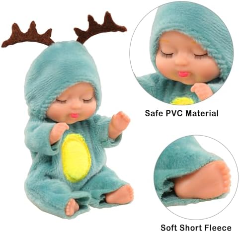 4 Inch Mini Baby Dolls 6pcs Set Realistic Reborn Toys