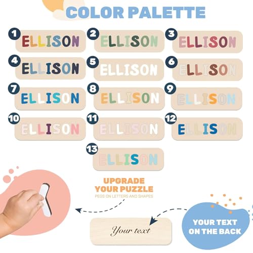 Personalized Wooden Name Puzzle for Kids 1-3 Years Old