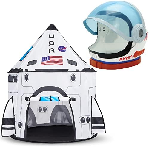 Astronaut Helmet with Blue Visor Rocket Ship Play Tent for Kids