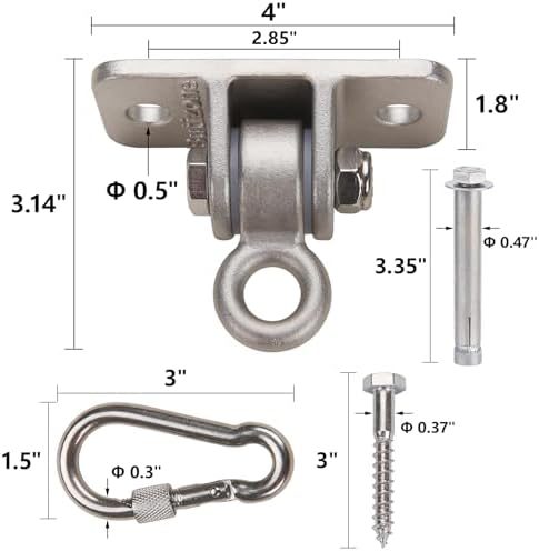 Butizone Heavy Duty Swing Hangers 304 Stainless Steel Set of 2 1