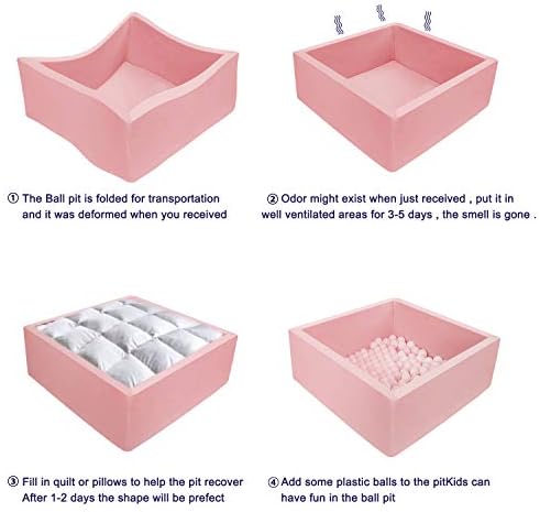 TRENDBOX Memory Foam Ball Pit Square - Pink