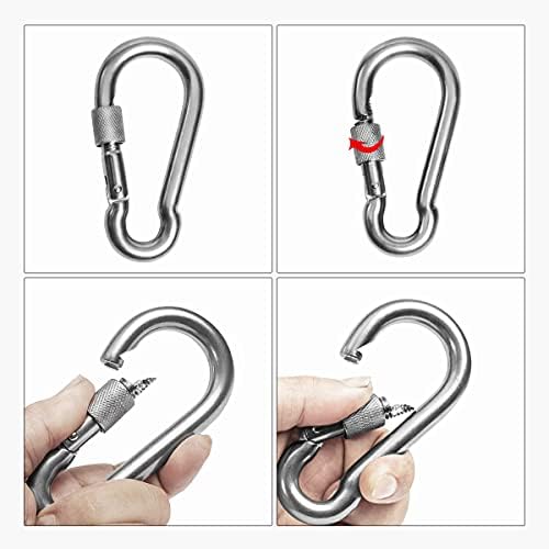 Velomill 304 Stainless Steel Swivel Eye Hook M8 Double Ended with Snap Hooks