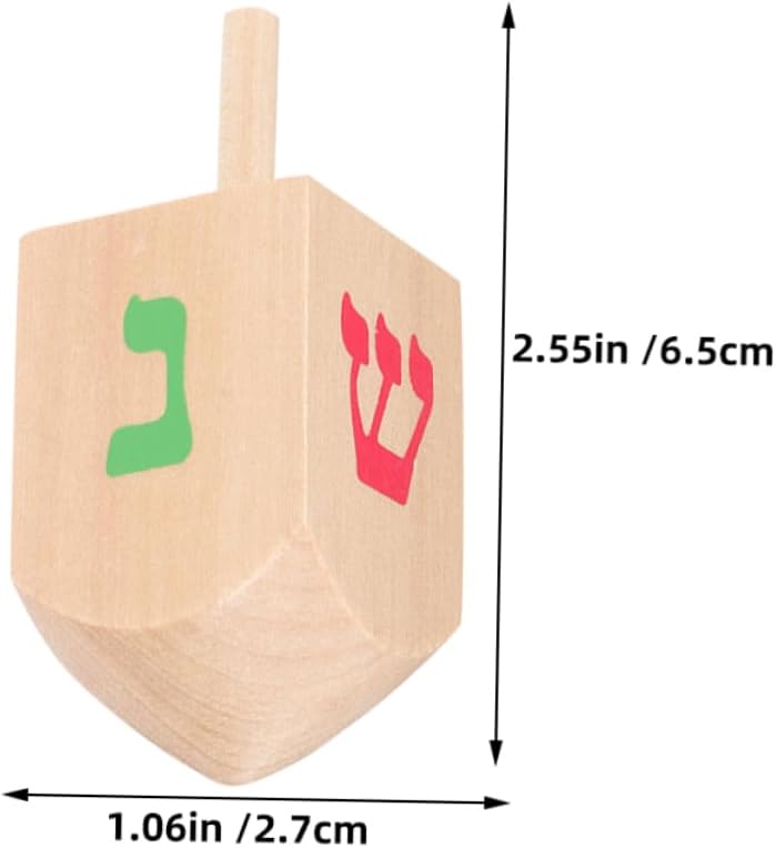 Vaguelly Hanukkah Decorations Wooden Gyroscope Toys for Babys Party