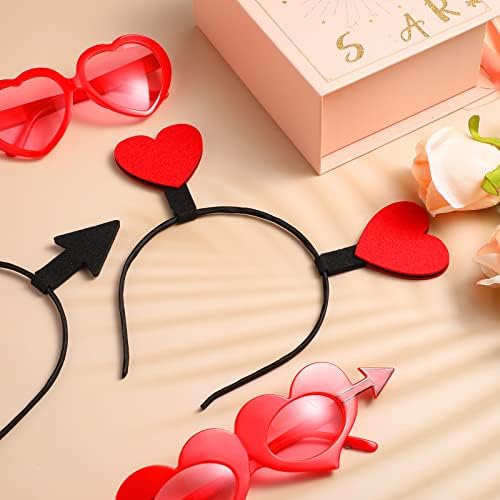 4 Pieces Heart Headband Sunglasses Valentine Set