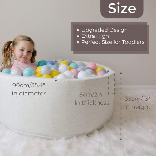 Wonder Space Deluxe Kids Ball Pit - Soft Plush Playpen for Toddlers