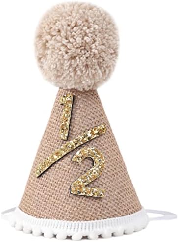 WAOUH Half Birthday Baby Hat - Glitter Crown for 6 Month Celebrations