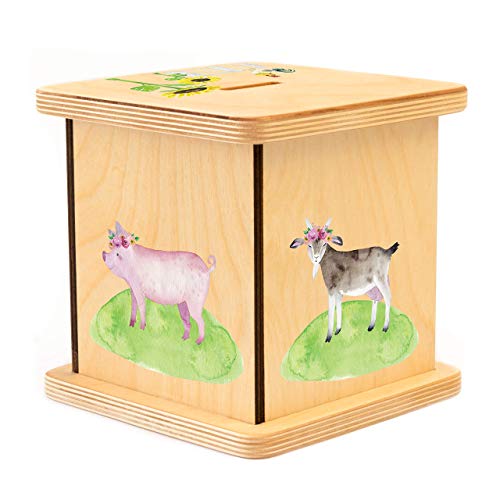Handmade Wooden Piggy Bank for Kids and Adults