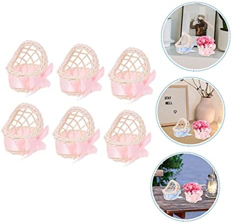 Mini Woven Basket Model Handmade Wicker Decor