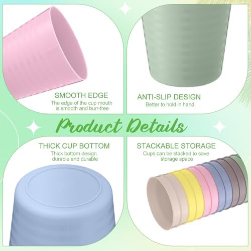 Eccliy 72 Pack Kids Plastic Cups 8 oz Reusable Unbreakable