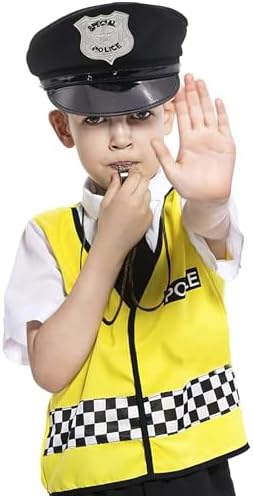 3 Otters Police Hat with Whistle and Accessories Set for Kids