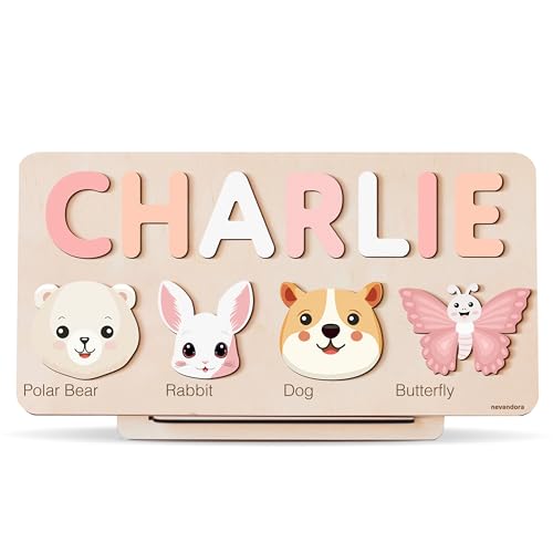 Custom Wooden Animal Puzzle for Baby with Name