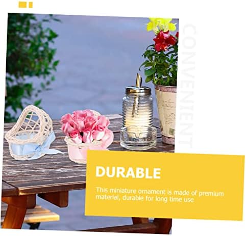 UPKOCH 6pc Miniature Wicker Flower Basket for Dollhouse Decor