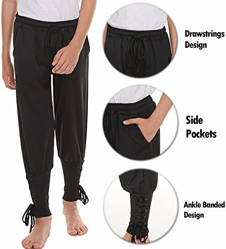WISHU Medieval Pirate Pants for Boys Kids Halloween Costume