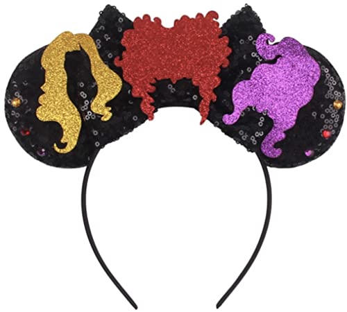 CLGIFT Halloween Minnie Ears Headband for Kids and Adults