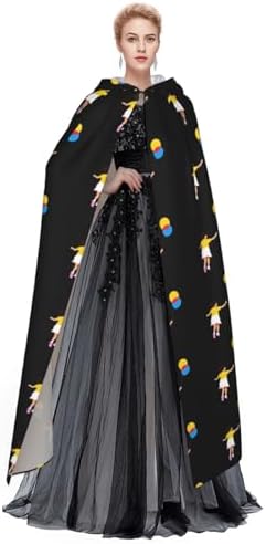 Little Girl Running with Balloons Halloween Hooded Cloak