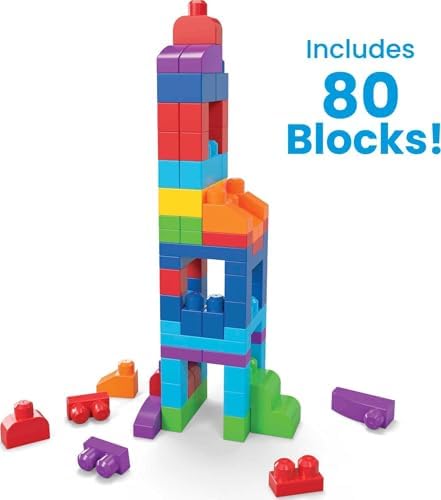 Mega Bloks First Builders 80-Piece Block Set Blue Ages 1