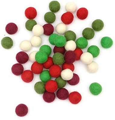 Glaciart One 50pcs Wool Felt Balls 1 Inch for Crafts
