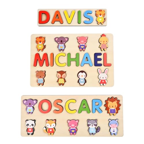 Vnque Personalized Wooden Name Puzzles for Kids 1