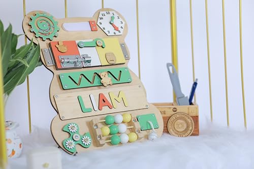 Customized Name Puzzle for Toddlers Educational Wooden Busy Board