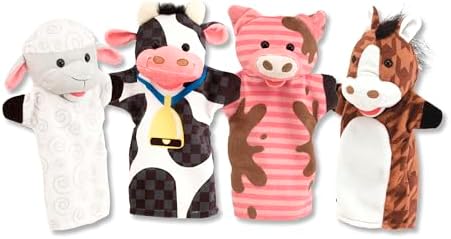 Melissa Doug Farm Friends Hand Puppets Set of 4 1