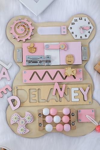 Customized Name Puzzle for Toddlers Educational Wooden Busy Board