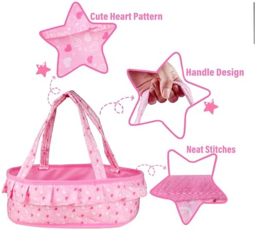 Young Buds Baby Doll Cradle Bassinet Portable Carrier