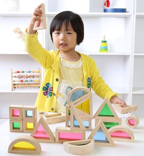 Agirlgle Rainbow Stacking Blocks Set 24 Pcs