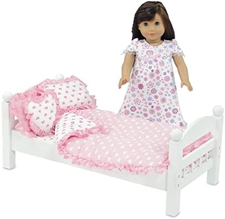 Emily Rose 18 Inch Doll Pink Heart Bedding Set